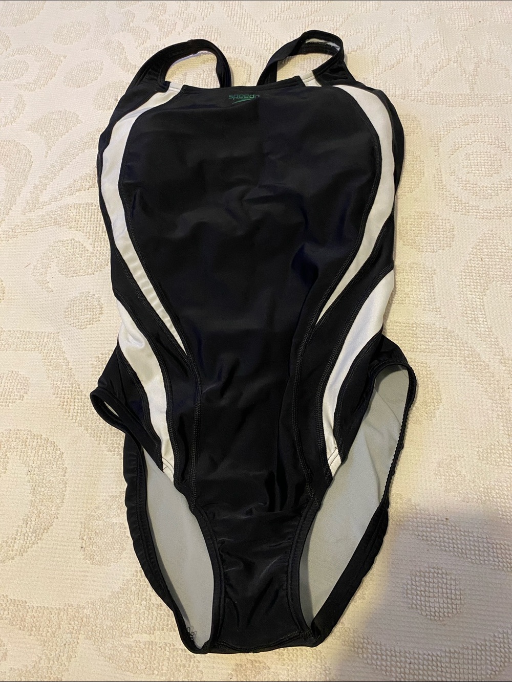 Speedo Black and White One-Piece Swimsuit